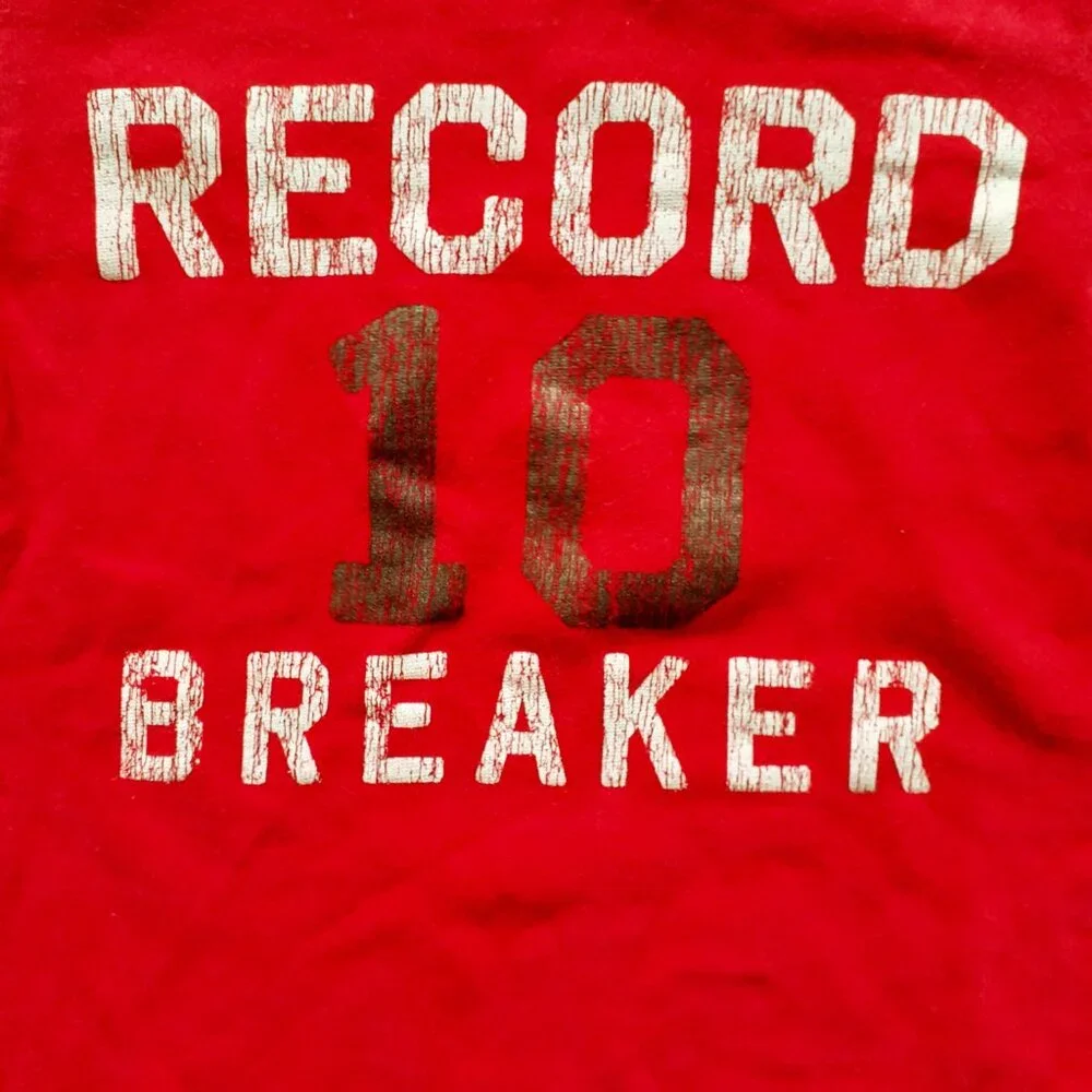 Carter's Boys T-Shirt Red Gray Long Sleeve Record Breaker 4T